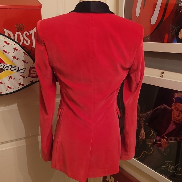 Alice + Olivia Bright Pink Blazer with Black Lapel - Picture 4 of 8